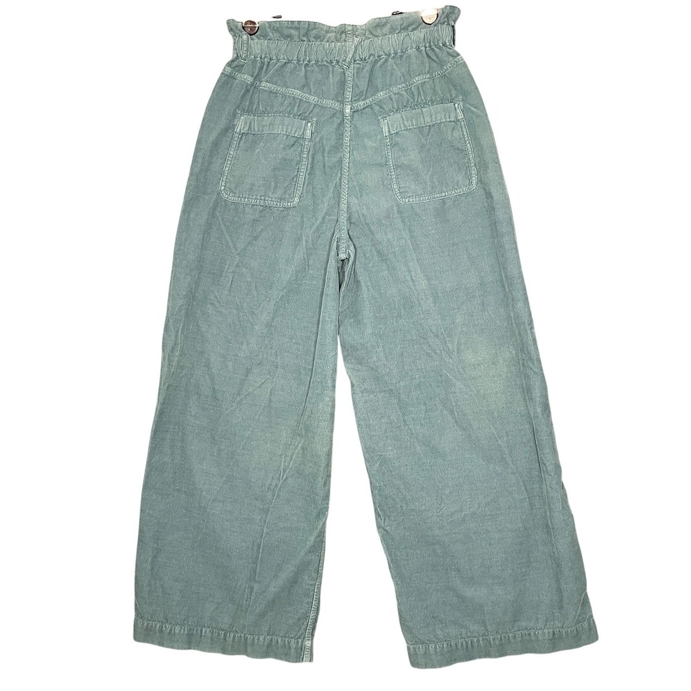 Pilcro The Coastal Wide Leg 27 Corduroy Pants Green Paperbag Waist Indie - Picture 2 of 13